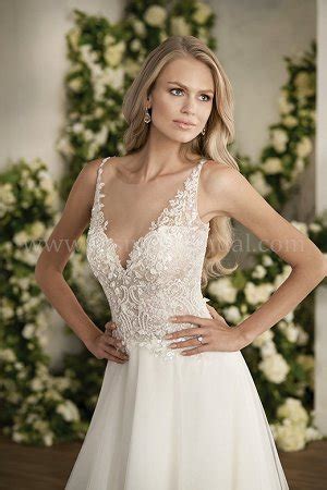 T Illusion Bodice V Neck Embroidered Lace Tulle Ball Gown