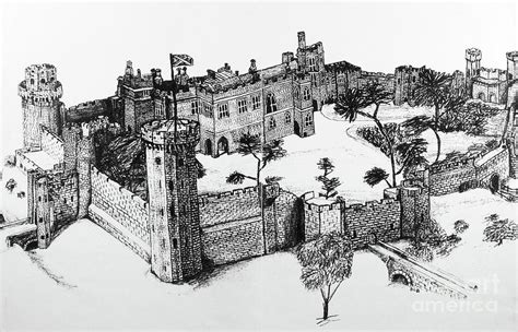 Warwick Castle In England Drawing By Deborah Broderick Pixels