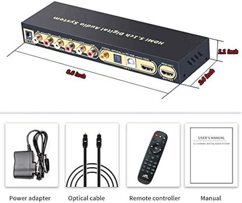 Hdmi 5 1 Audio Converter Decoder Dac Dts Ac3 Flac Ape 4k 2k Splitter Spdif Arc Ebay