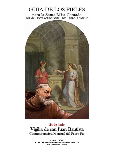 23 De Junio Vigilia De San Juan Bautista Guía De Los Fieles Para La