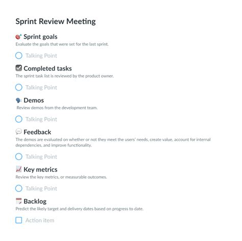 Sprint Review Template + AI Meeting Management