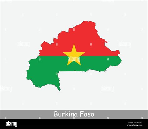 Burkina Faso Map Flag Map Of Burkina Faso With The Burkinese National