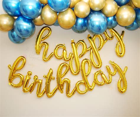 Cursive Script Letter Balloons Custom Gold Balloon Letters Etsy