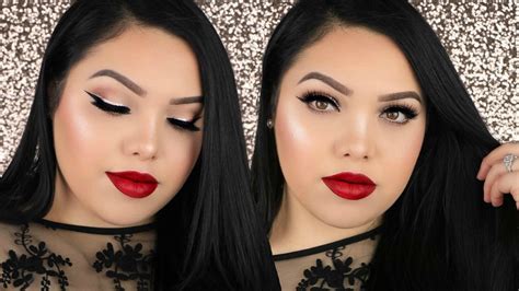 Red Lips Glitter Makeup Tutorial Saubhaya Makeup