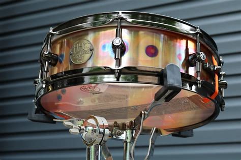HHG Drums 14x4 Flame Patina Copper Snare Drum 2022 | Reverb Australia