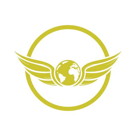 World travel wings vector logo design. Wing and globe icon vector ...