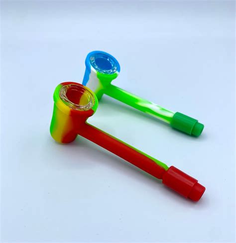 Silicone Tobacco Smoking Pipe With Glass Bowl Etsy