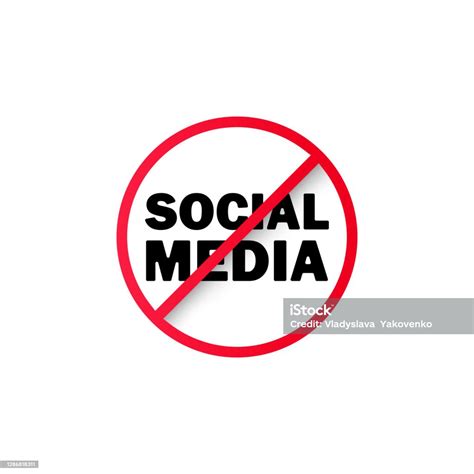 No Social Media Sign Stop Social Media Icon Prohibition Sign Vector Eps ...