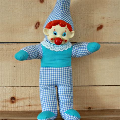 1970 Wind Up Musical Clown Blue Clown Broken Nose Vintage Clown