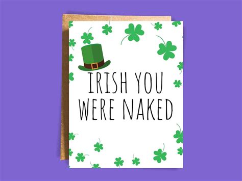 Irish You Were Naked St Paddy S Day Card Funny Saint Patrick S Day Card Personalized Gift