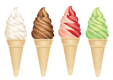 Set Of Four Ice Creams Isolated On A White Background 678187 Vector