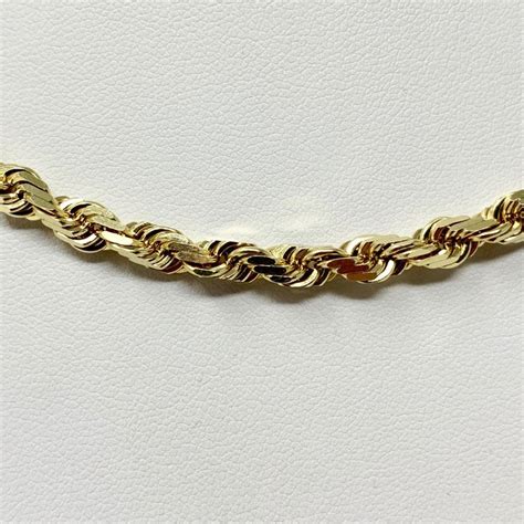 14 Karat Yellow Gold Solid Heavy Rope Chain Necklace For Sale At 1stdibs