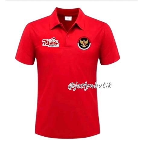 Jual HUT RI 79 KAOS DISTRO POLO TSHIRT Kaos Distro Seragam Merah Putih