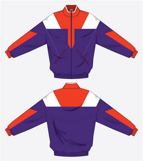 Premium Vector Retro Vintage Windbreaker Jacket Template