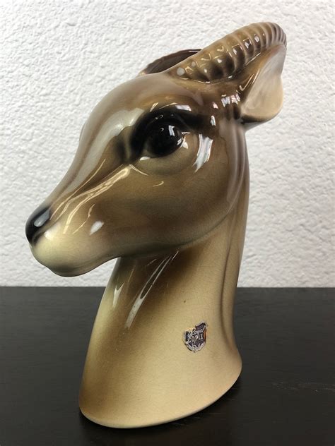 Royal Copley Deer Fawn Gazelle Vase Planter Ceramic 9 Mid Century