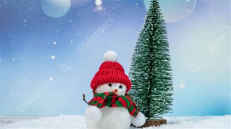 Blue Christmas Tree Snowman Powerpoint Background For Free Download ...