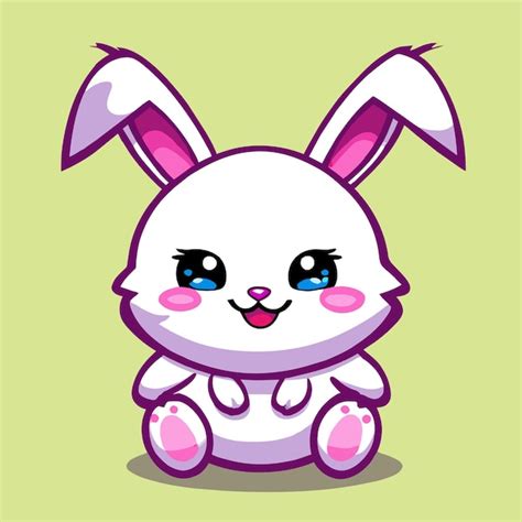 Premium Vector Cute Happy Easter Bunny Rabbit Hand Drawn Flat Stylish