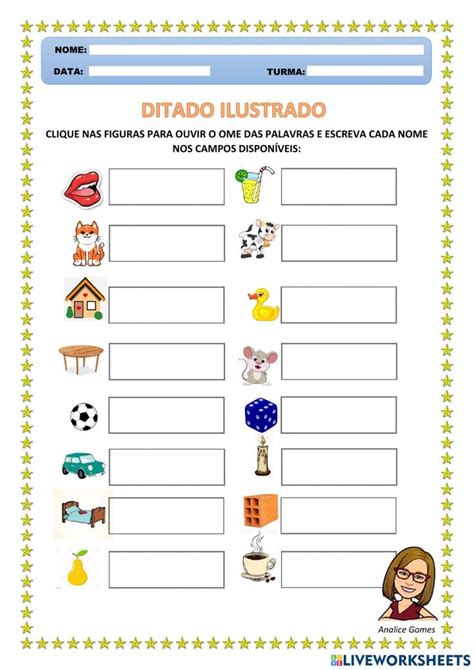 Ditado Ilustrado Online Activity For Preschool Math