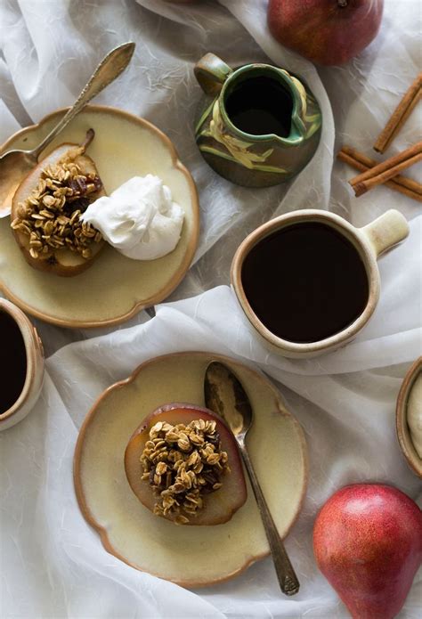 Four Plates With Desserts And Cups Of Coffee