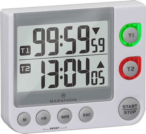 Marathon Ti030017p Temporizador Con Pantalla Grande Contador Doble Con