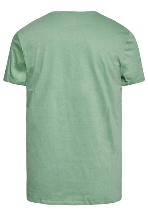 Blend Big And Tall Sage Green Crafted Print T Shirt Badrhino