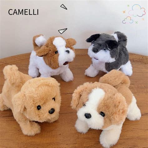Camelli Walking Barking Toy Walks Wiggles Tail Wagging Plush Dog Toy