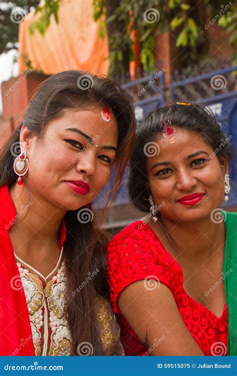 Women At Teej Festival Durbar Square Kathmandu Nepal Editorial Image