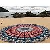 Raajsee Blue Orange Round Beach Tapestry Hippie Boho Blanket Mandala