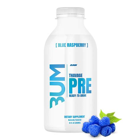 Amazon.com: RAW Ready to Drink Pre-Workout Drink, Blue Raspberry - BUM