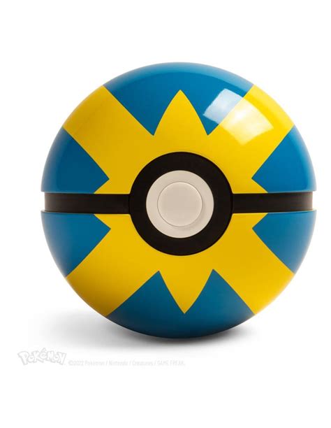 Bola Réplica Electrónica Cast Pokémon Quick Ball Azul y Amarilla