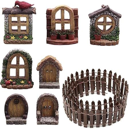 Amazon Yulejo 48 Pcs Fairy Door Wooden Garden Doors Craft Mini