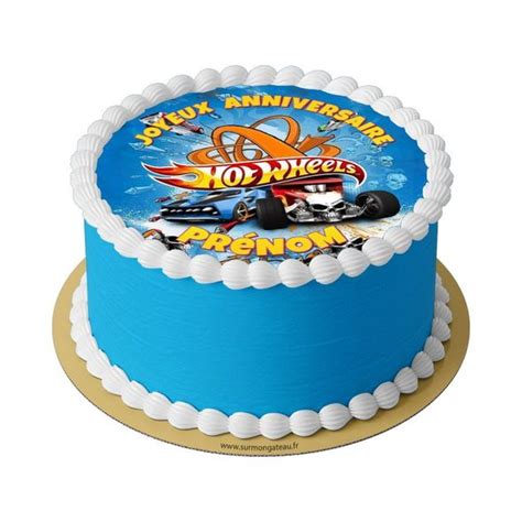 Disque Hot Wheels comestible décoration de gâteau personalisé