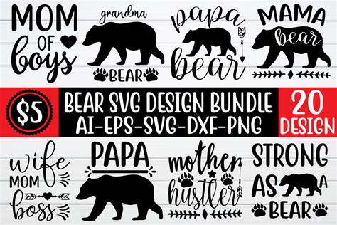 Bear Design Svg Bundle By Bdb Graphics Thehungryjpeg