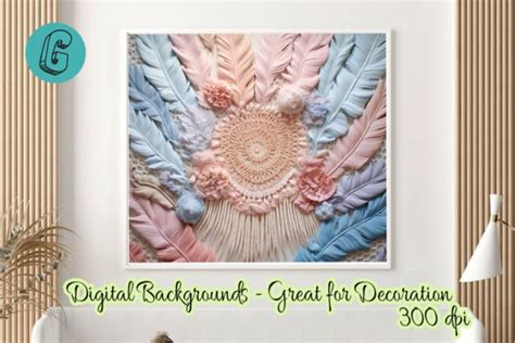 Feather Macrame Background 05 Graphic By Glamour Creative Fabrica