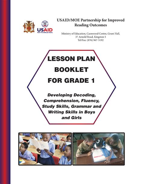 Lesson Plan Booklet For Grade 1 Complete Usaidmoe Partnership For