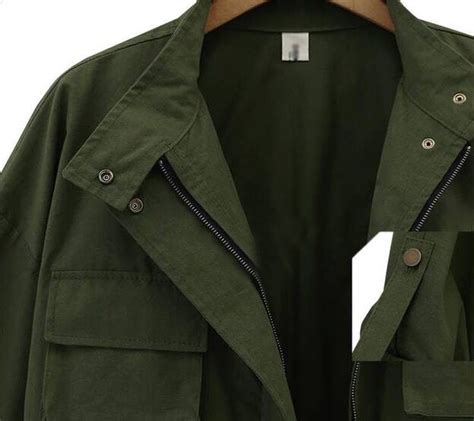 Army Green Long Sleeve Drawstring Pockets Trench Coat Shein Sheinside