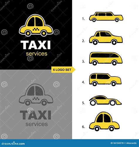 Taxi Service Logo Set Stock Vector Illustration Of City 56104378