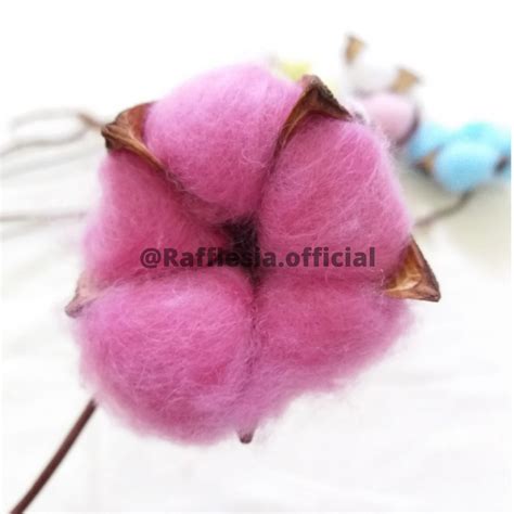 Jual Bunga Kapas Artificial Cotton Flower Single Stem Dekorasi Hiasan