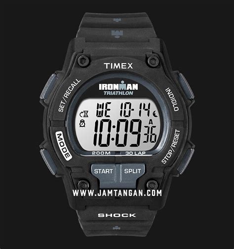 Timex Ironman T5K196 Indiglo Triathlon Shock Digital Dial Black Resin