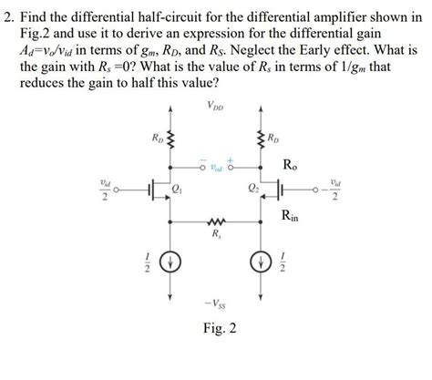 Solved Find The Differential Half Circuit For The Chegg