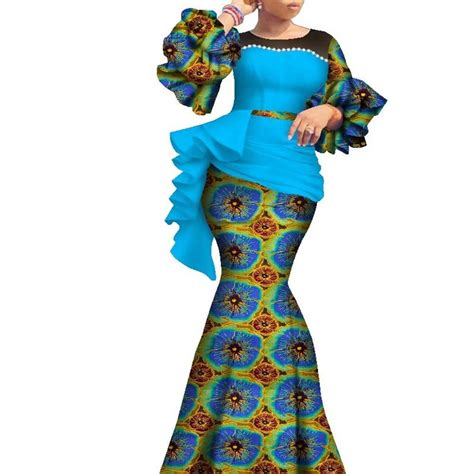 BintaRealWax African Women Dresses Plus Size Long Length Clothing