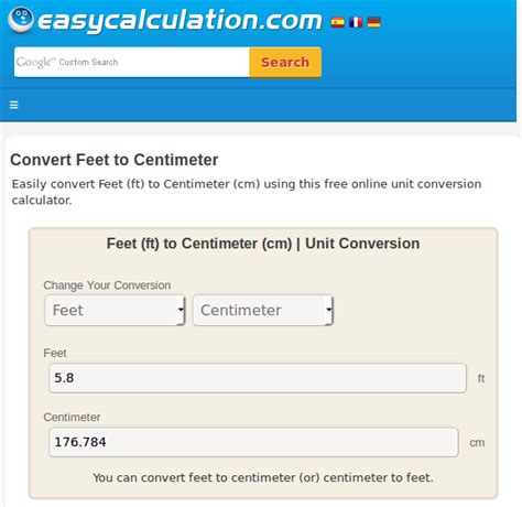 Do you know how to convert centimeter (cm) into feet (ft)? https://www.easycalculation.com/unit ...