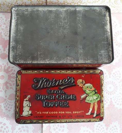 Thornes Extra Super Creme Toffee Tin With Girl And Spot Etsy Uk