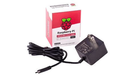 Rpi4 Psu Us Black Raspberry Pi Ladegerät 5 V 3 A Usb C Us Stecker Schwarz Distrelec