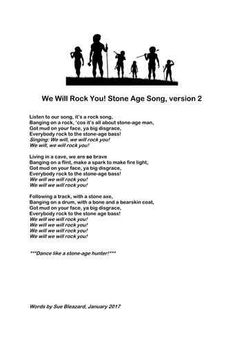 We Will Rock You A Song About Stone Age Life Teaching Resources