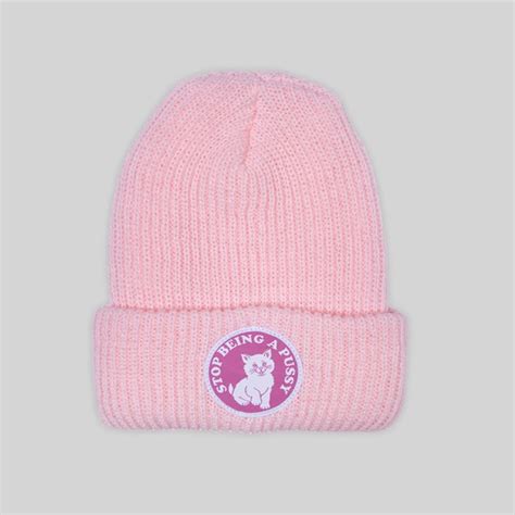 RIP N DIP STOP BEING A PUSSY BEANIE PINK Rip N Dip Beanies