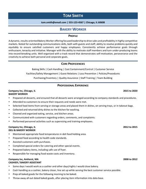 Bakery Worker Resume Example And Guide 2021 Zipjob