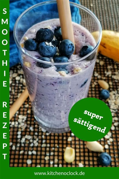 Heidelbeer Frühstücks Smoothie mit Haferflocken its kitchen o clock