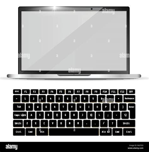 Realista Moderna Laptop Y Teclado Negro Maqueta De Notebook