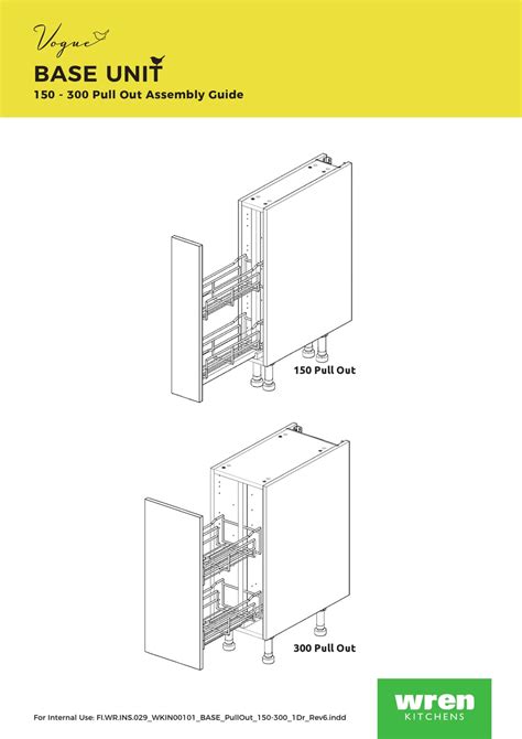 Wren Kitchens Vogue Base Unit 150 Pull Out Assembly Manual Pdf Download Manualslib